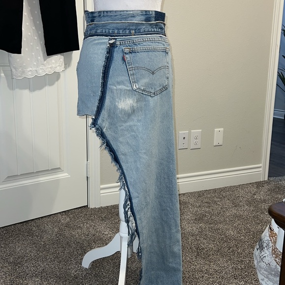 EB Denim Reinvented Long Skirt in Multi Denim - Picture 11 of 12